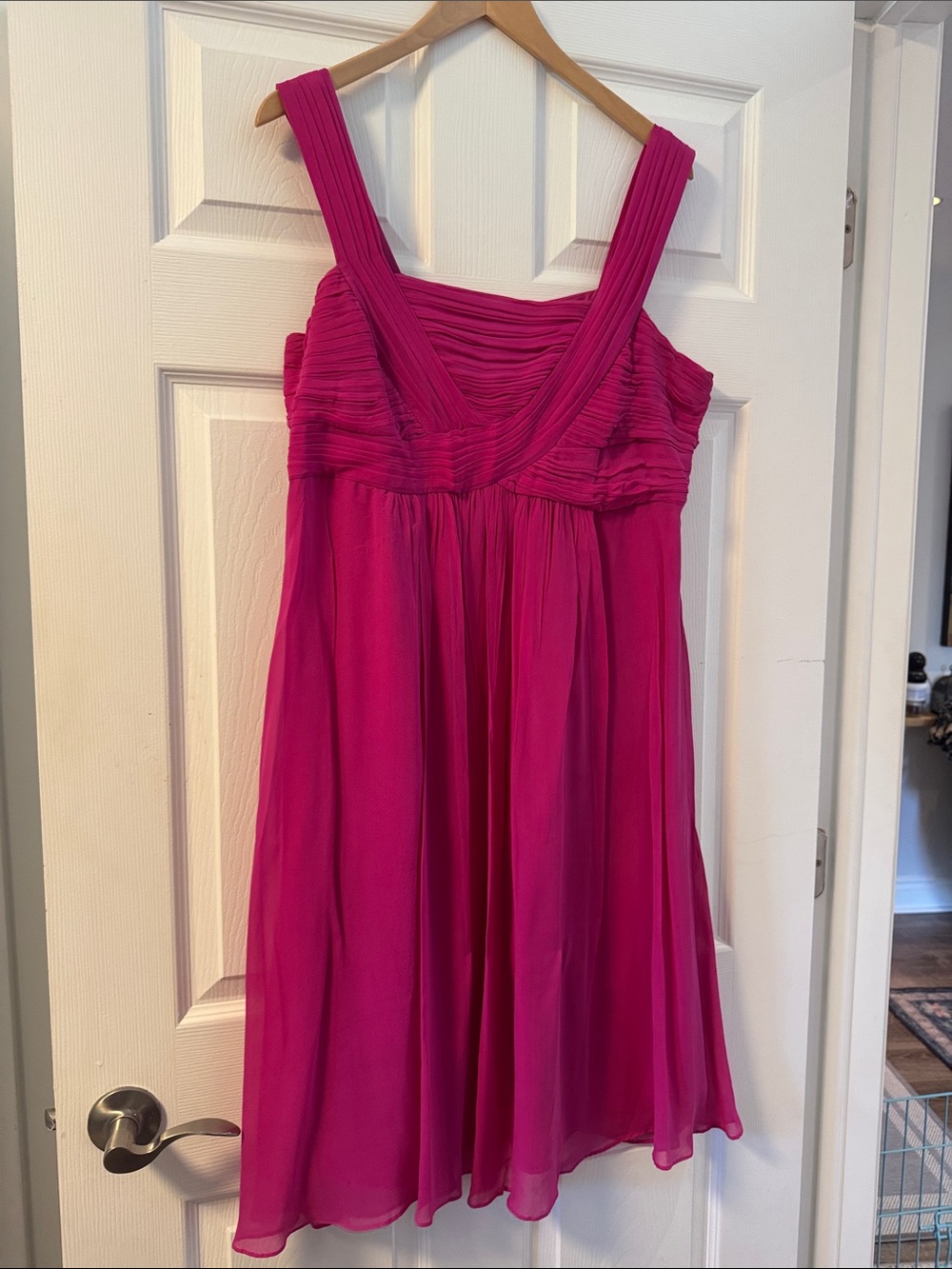 Women’s' Fuchsia Sleeveless Empire-Waist silk Dress from 1.2.3 Paris